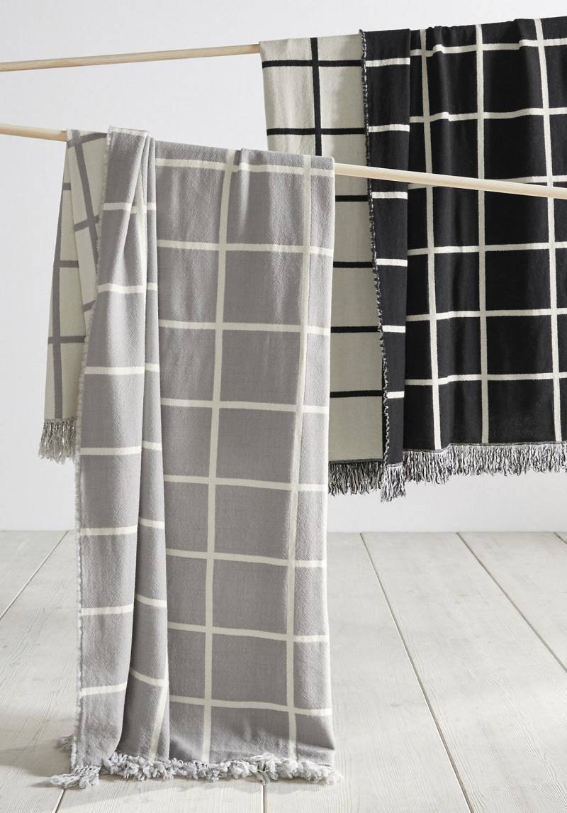 hessnatur Plaid ONNO aus Bio-Merinowolle - grau Grösse130x180 cm von hessnatur