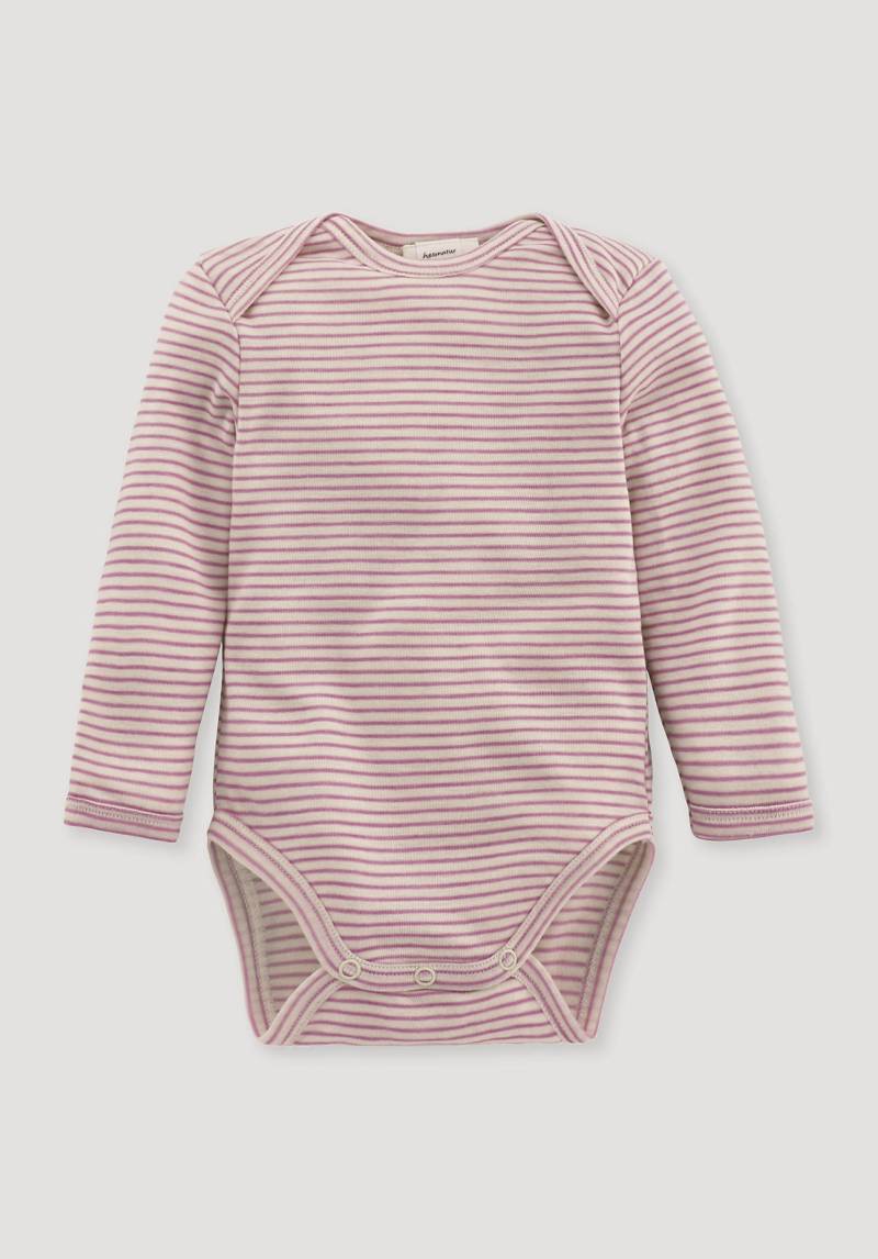 hessnatur Baby Body Langarm Slim aus Bio-Merinowolle mit Seide - rosa Grösse62/68 von hessnatur