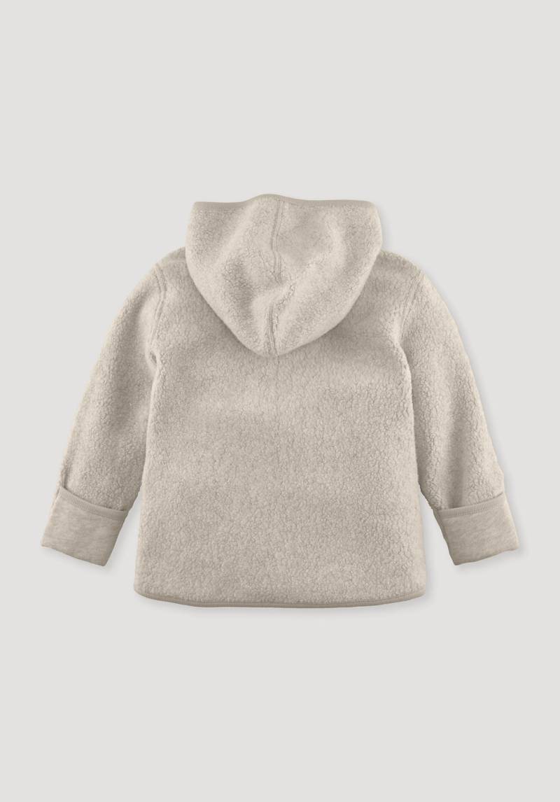 hessnatur Baby Fleece Jacke Regular aus Bio-Baumwolle - beige Grösse74/80 von hessnatur