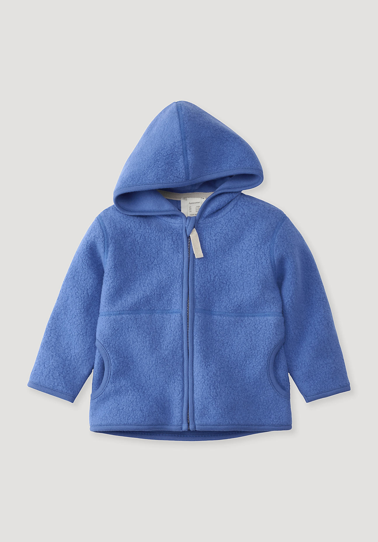 hessnatur Baby Fleece Jacke Regular aus Bio-Baumwolle - blau Grösse62/68 von hessnatur