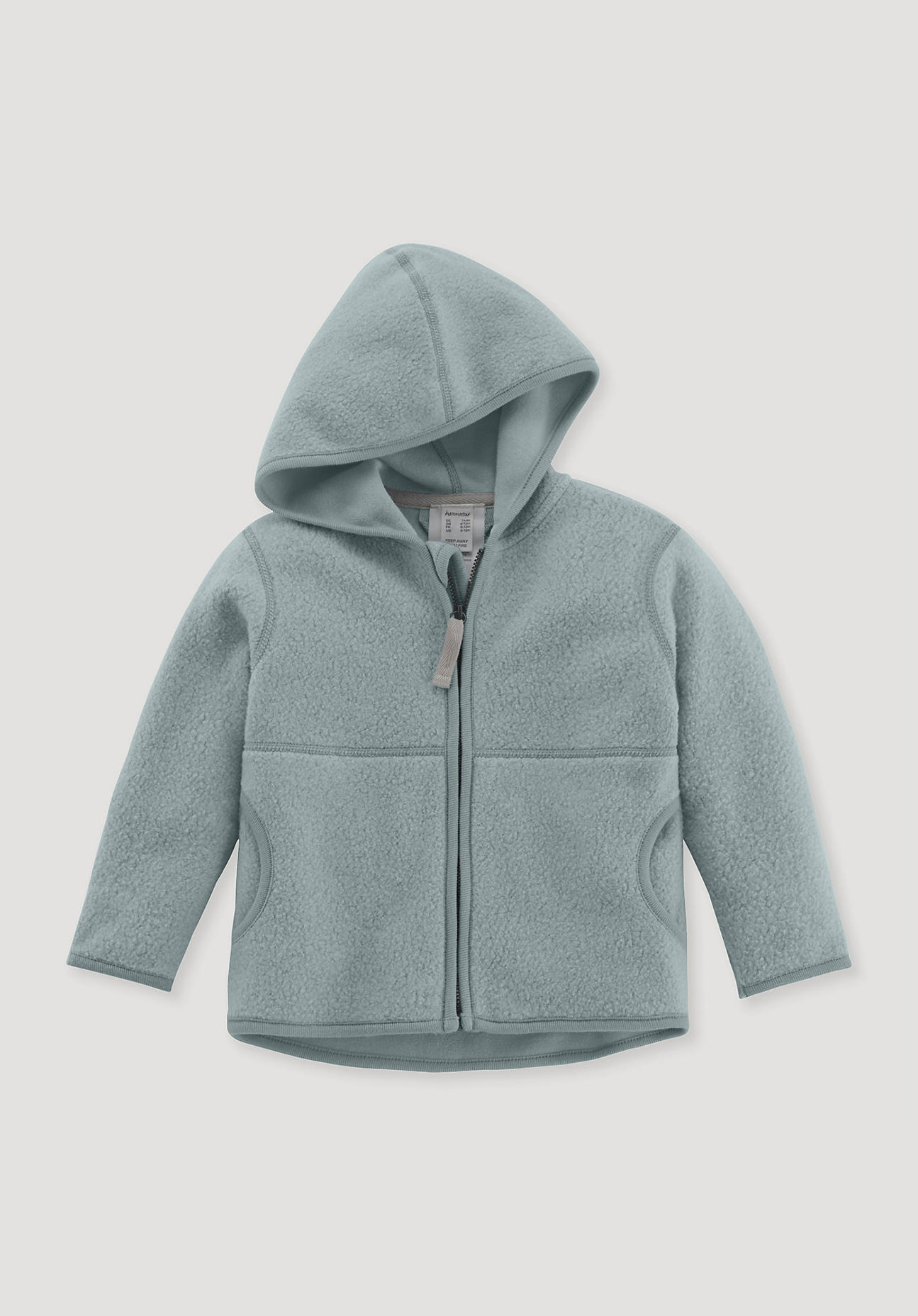 hessnatur Baby Fleece Jacke Regular aus Bio-Baumwolle - grün Grösse86/92 von hessnatur