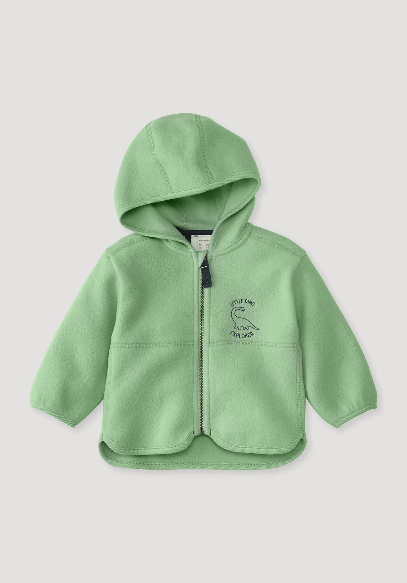 hessnatur Baby Fleece Jacke Regular aus Bio-Baumwolle - grün Grösse86/92 von hessnatur