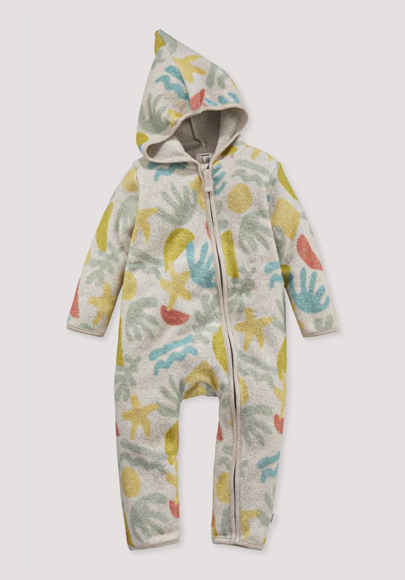 hessnatur Baby Fleece Overall Regular aus Bio-Baumwolle - grün Grösse50/56 von hessnatur