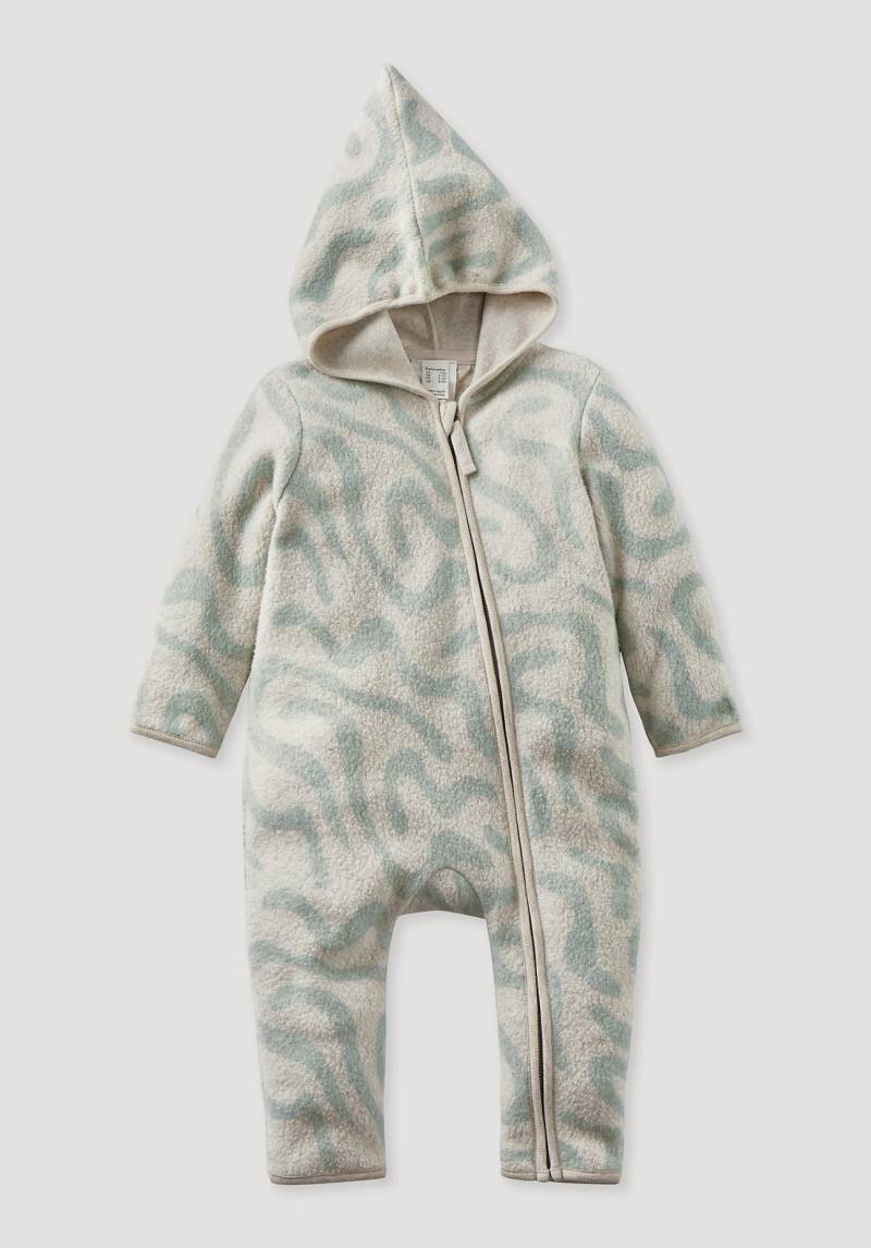 hessnatur Baby Fleece Overall Regular aus Bio-Baumwolle - grün Grösse86/92 von hessnatur