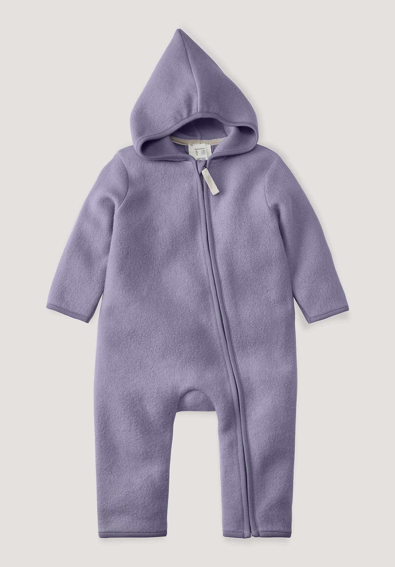 hessnatur Baby Fleece Overall Regular aus Bio-Baumwolle - lila Grösse74/80 von hessnatur