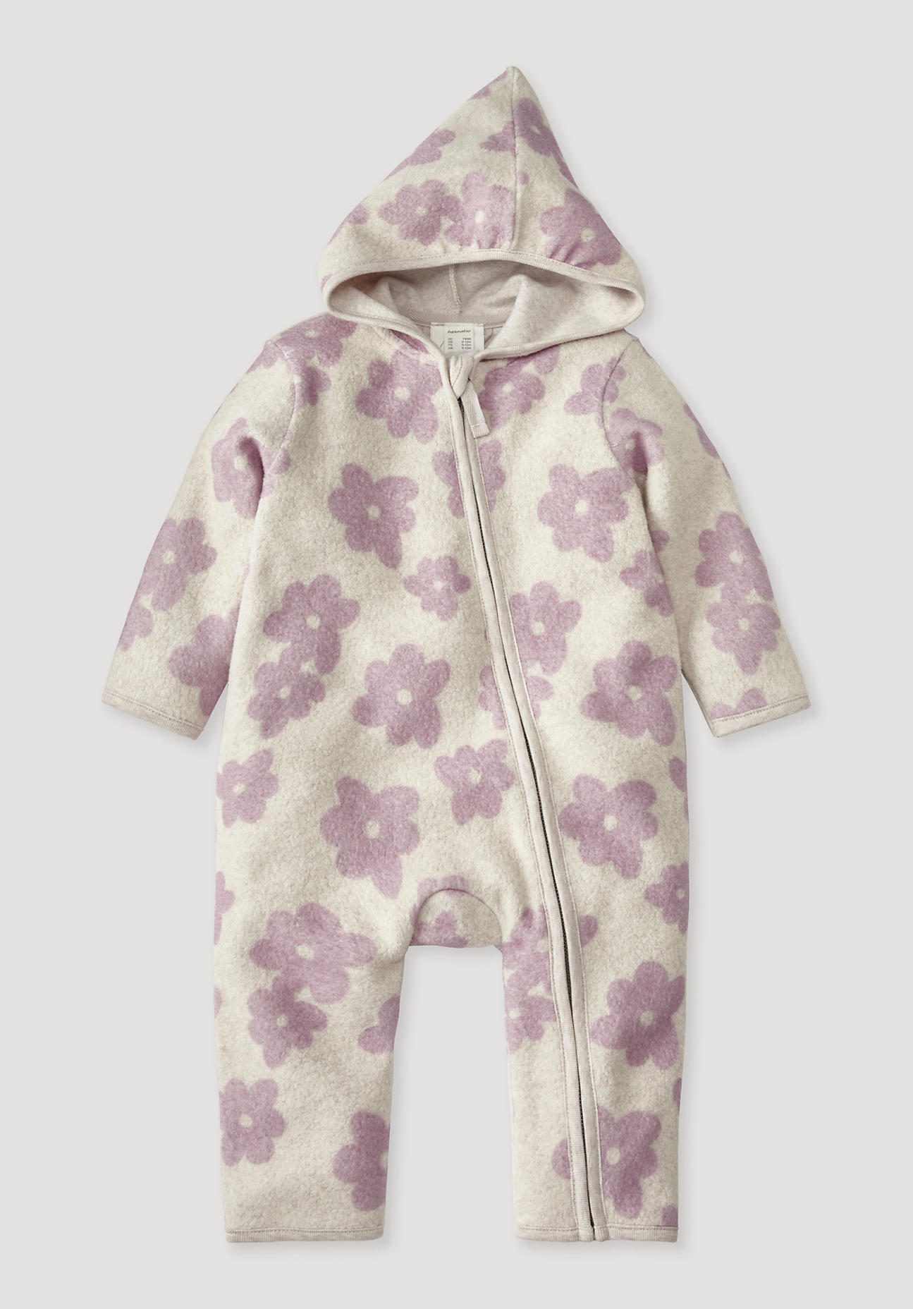 hessnatur Baby Fleece Overall Regular aus Bio-Baumwolle - rosa Grösse50/56 von hessnatur