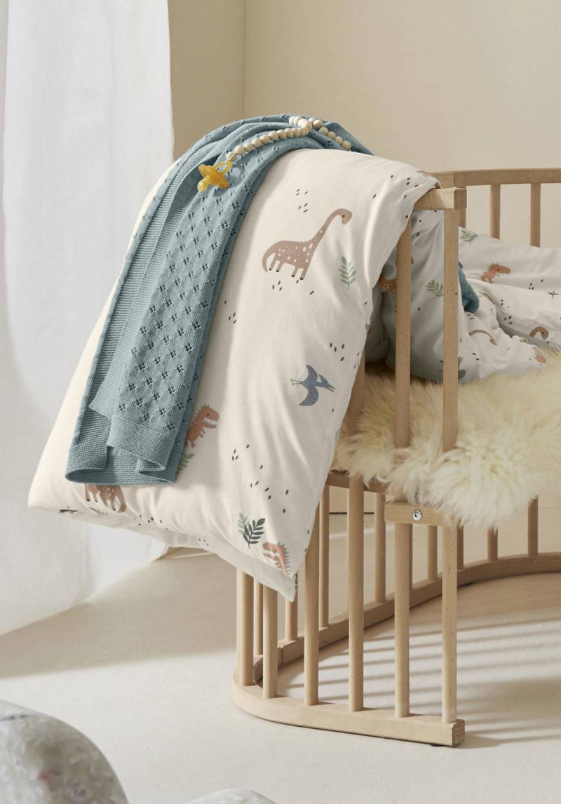 hessnatur Baby Jersey Baby- und Kinderbettwäsche-Set aus Bio-Baumwolle - naturfarben Grösse100x135 / 40x60 cm von hessnatur