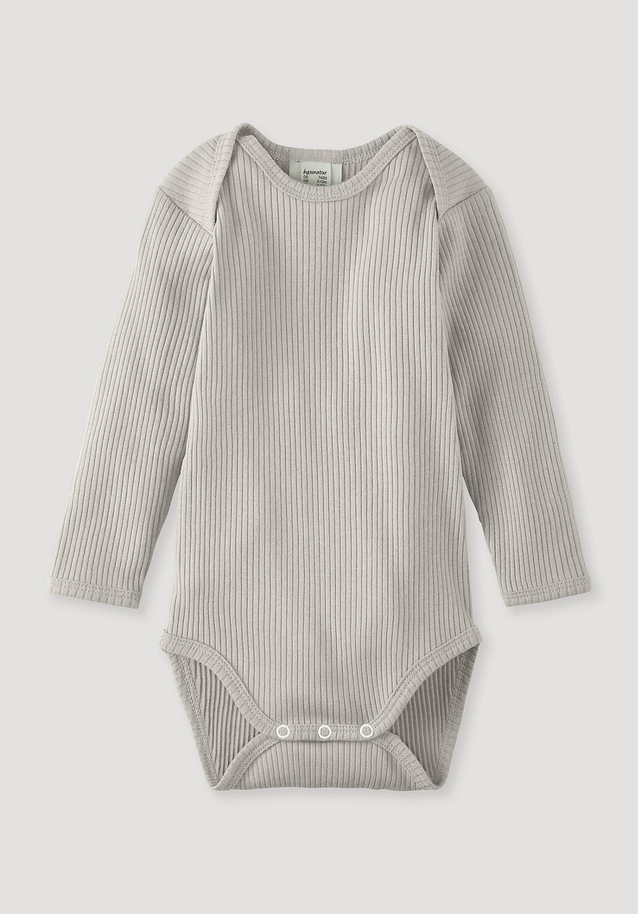 hessnatur Baby Langarmbody Slim aus Bio-Baumwolle mit Bio-Merinowolle - düne Grösse74/80 von hessnatur