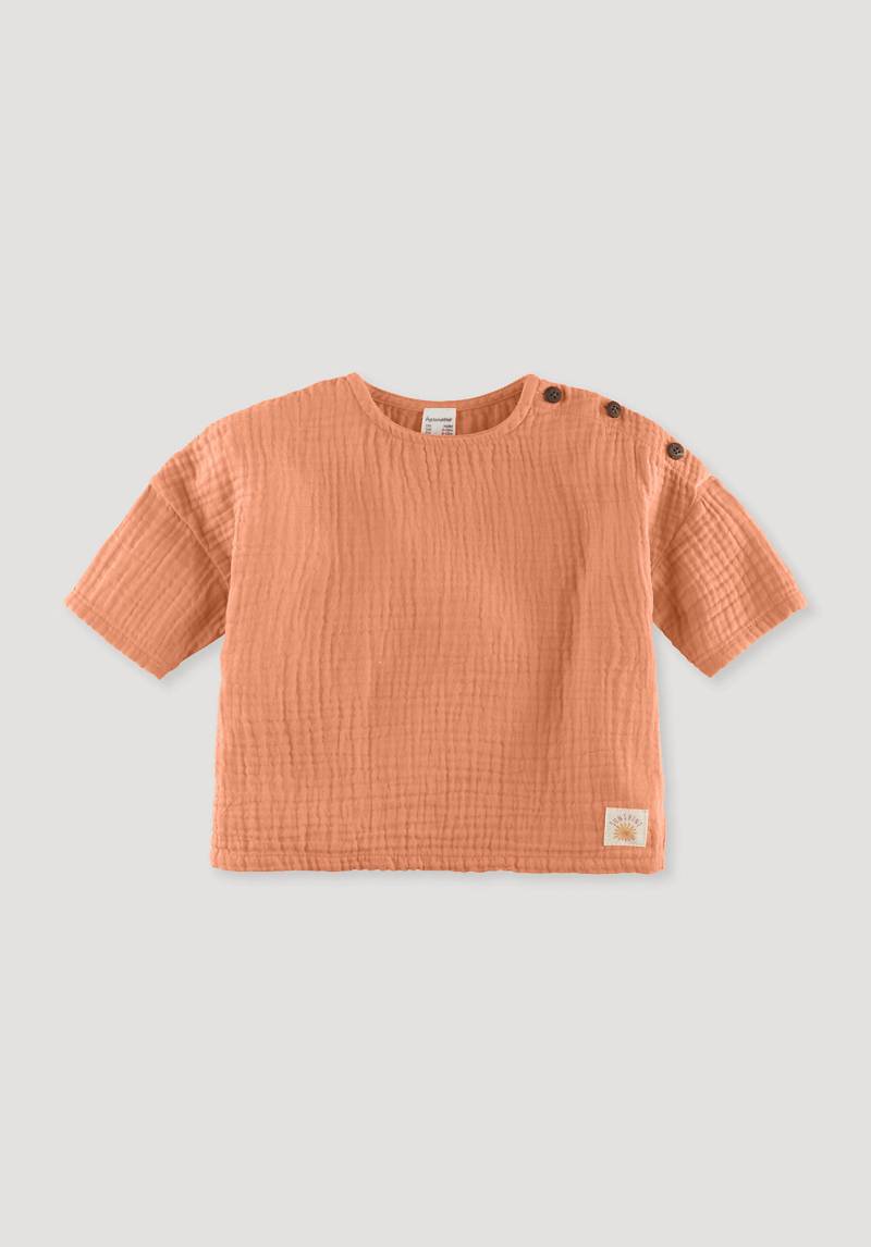 hessnatur Baby Musselin Shirt Relaxed aus Bio-Baumwolle - orange Grösse86/92 von hessnatur