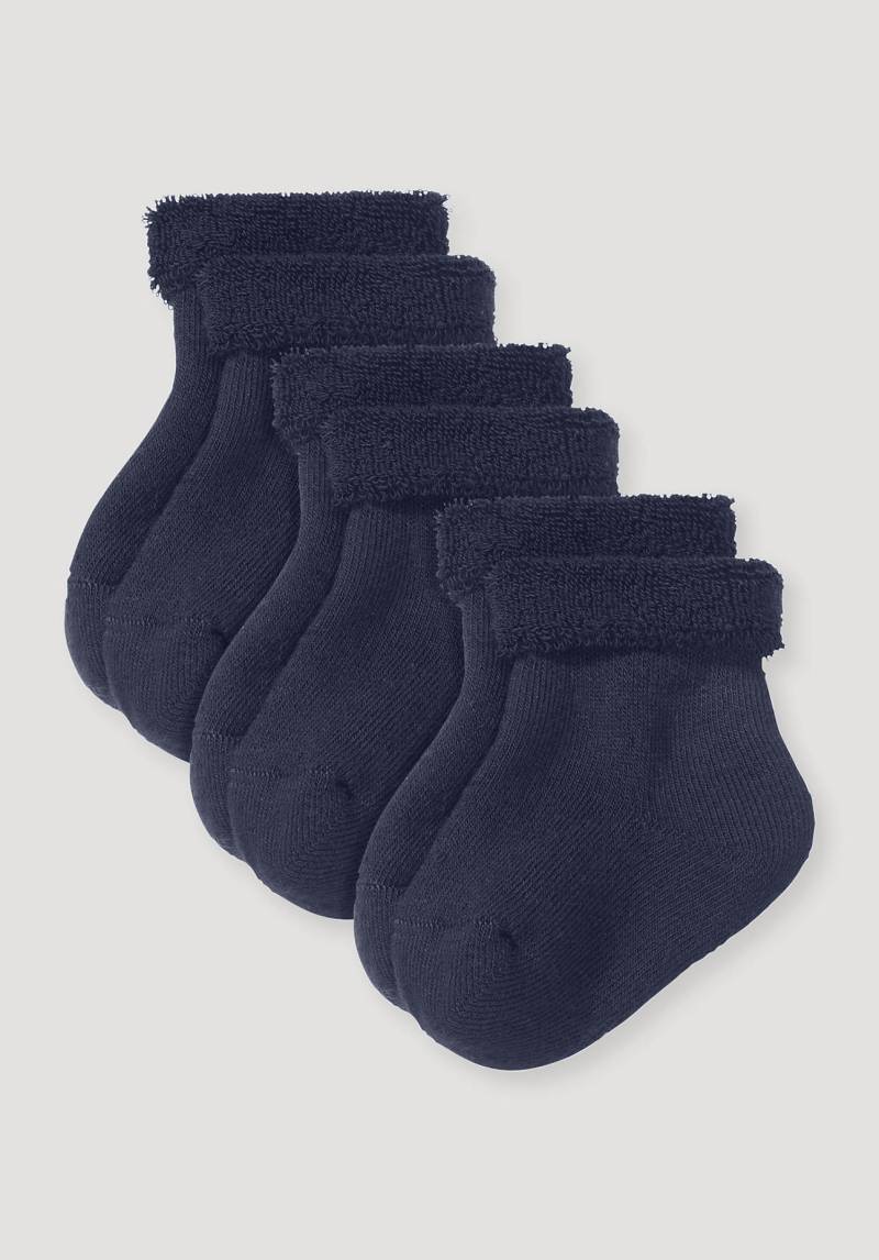 hessnatur Baby Plüsch Socken aus Bio-Baumwolle - blau Grösse15-16 von hessnatur