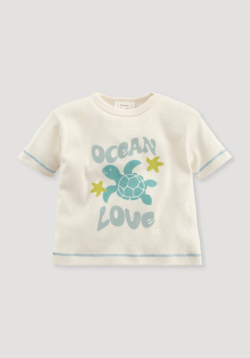 hessnatur Baby Print T-Shirt Regular aus Bio-Baumwolle - blau Grösse62/68 von hessnatur