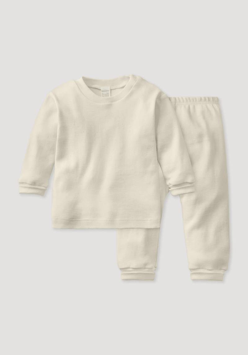 hessnatur Baby Pyjama Regular aus Bio-Baumwolle - naturfarben Grösse74/80 von hessnatur