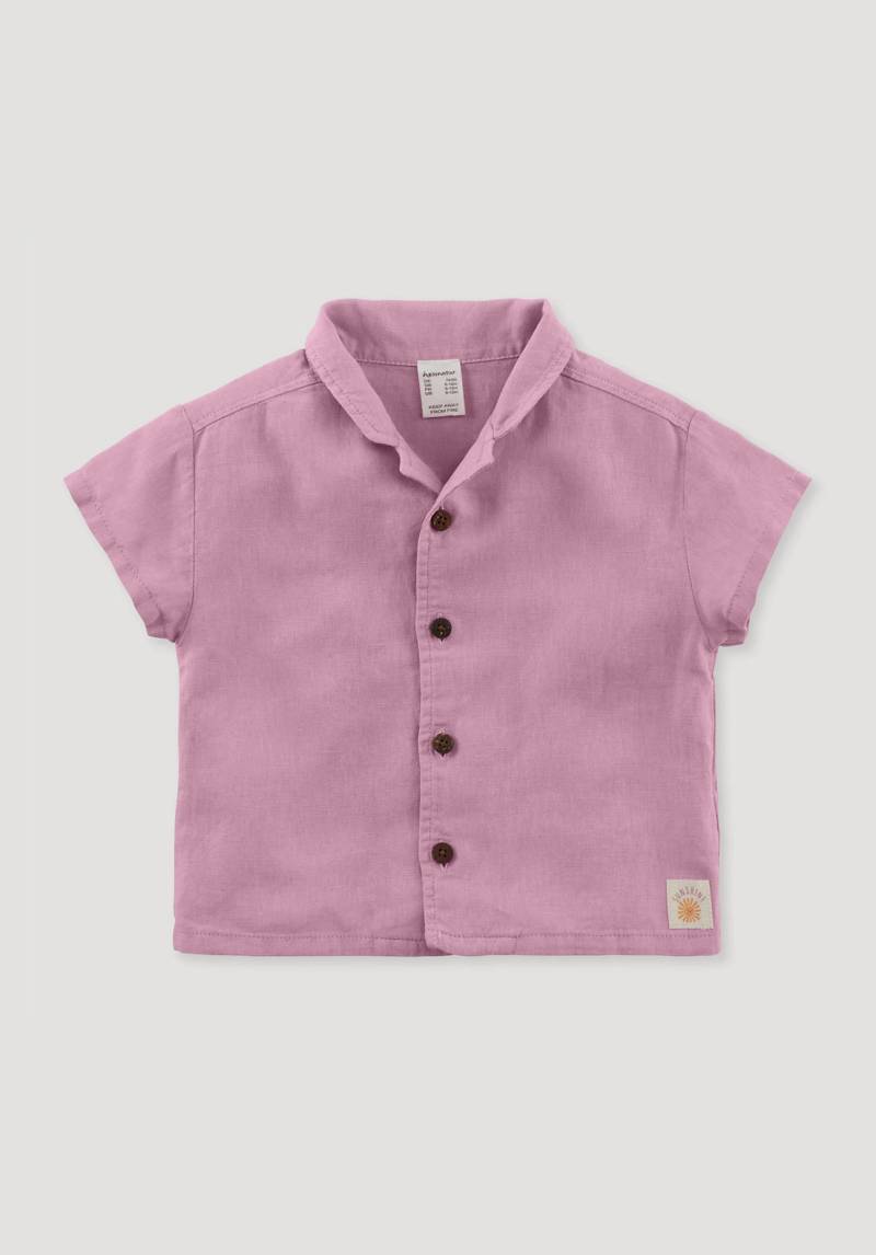 hessnatur Baby Shirt Regular aus Leinen mit Bio-Baumwolle - lila Grösse74/80 von hessnatur