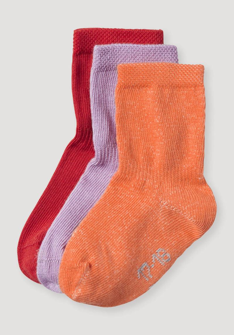 hessnatur Baby Socken im 3er- Pack aus Bio-Baumwolle - rosa Grösse19-22 von hessnatur