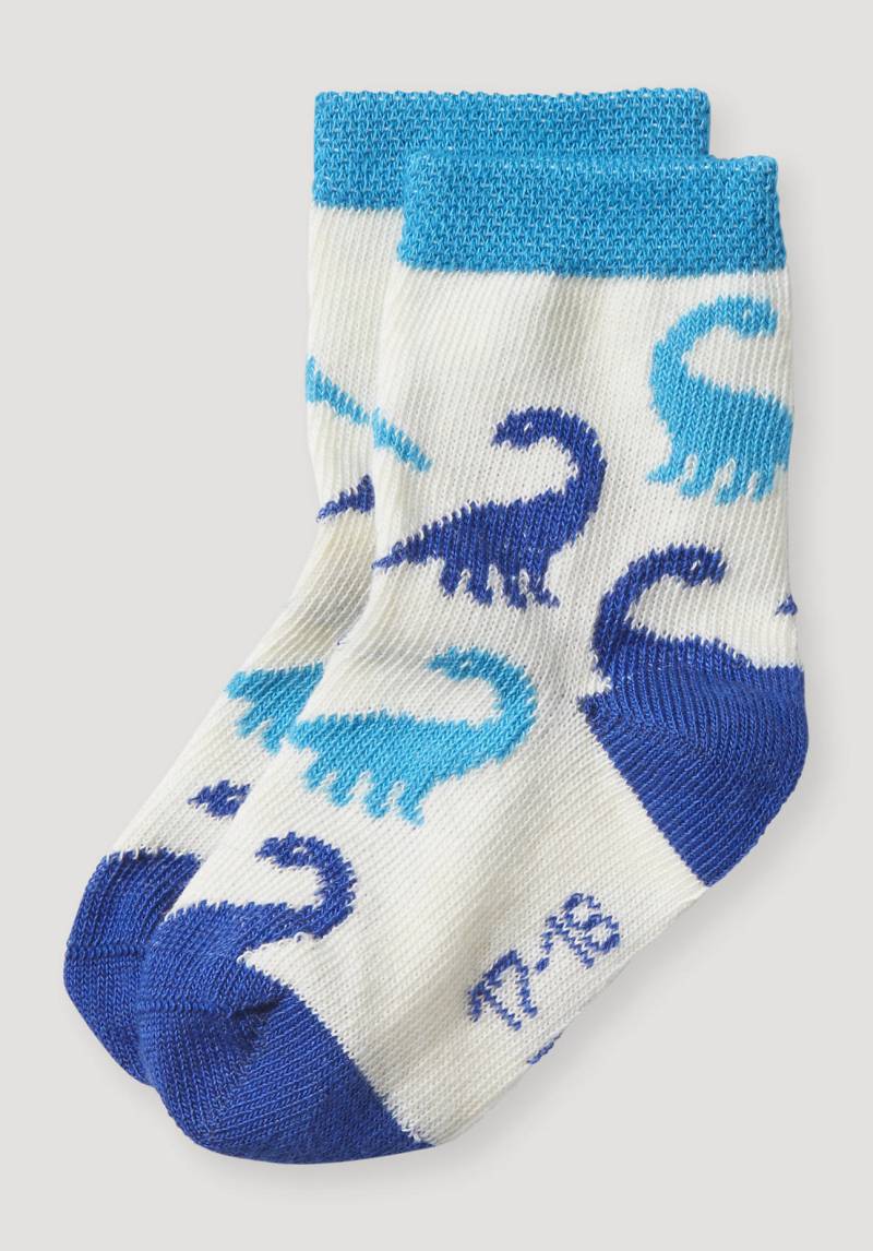 hessnatur Baby Socken mit Motiv aus Bio-Baumwolle - blau Grösse19-22 von hessnatur