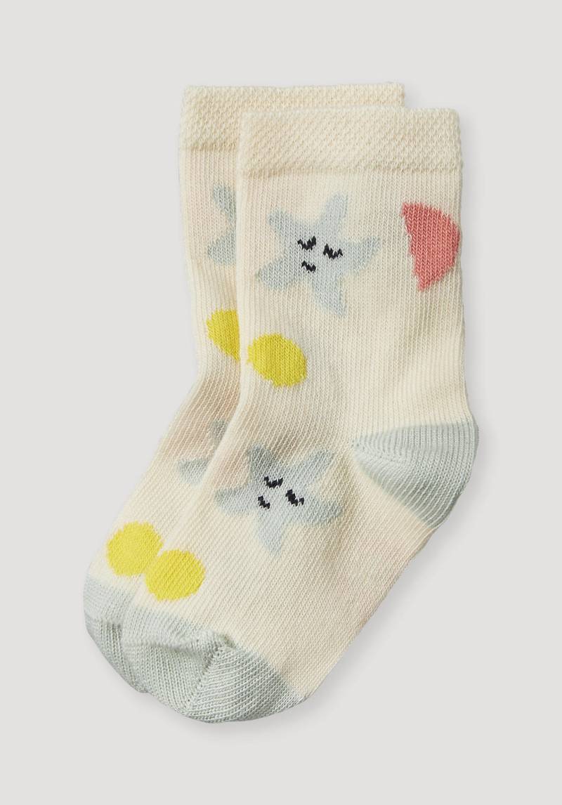 hessnatur Baby Socken mit Motiv aus Bio-Baumwolle - grün Grösse17-18 von hessnatur