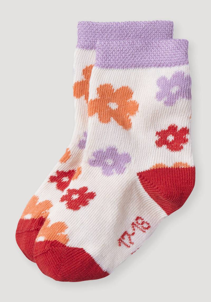 hessnatur Baby Socken mit Motiv aus Bio-Baumwolle - rosa Grösse17-18 von hessnatur