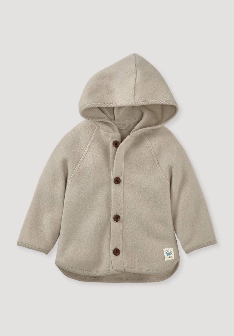 hessnatur Baby Softfleece Jacke Regular aus Bio-Baumwolle - beige Grösse62/68 von hessnatur