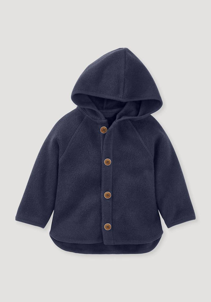 hessnatur Baby Softfleece Jacke Regular aus Bio-Baumwolle - blau Grösse62/68 von hessnatur