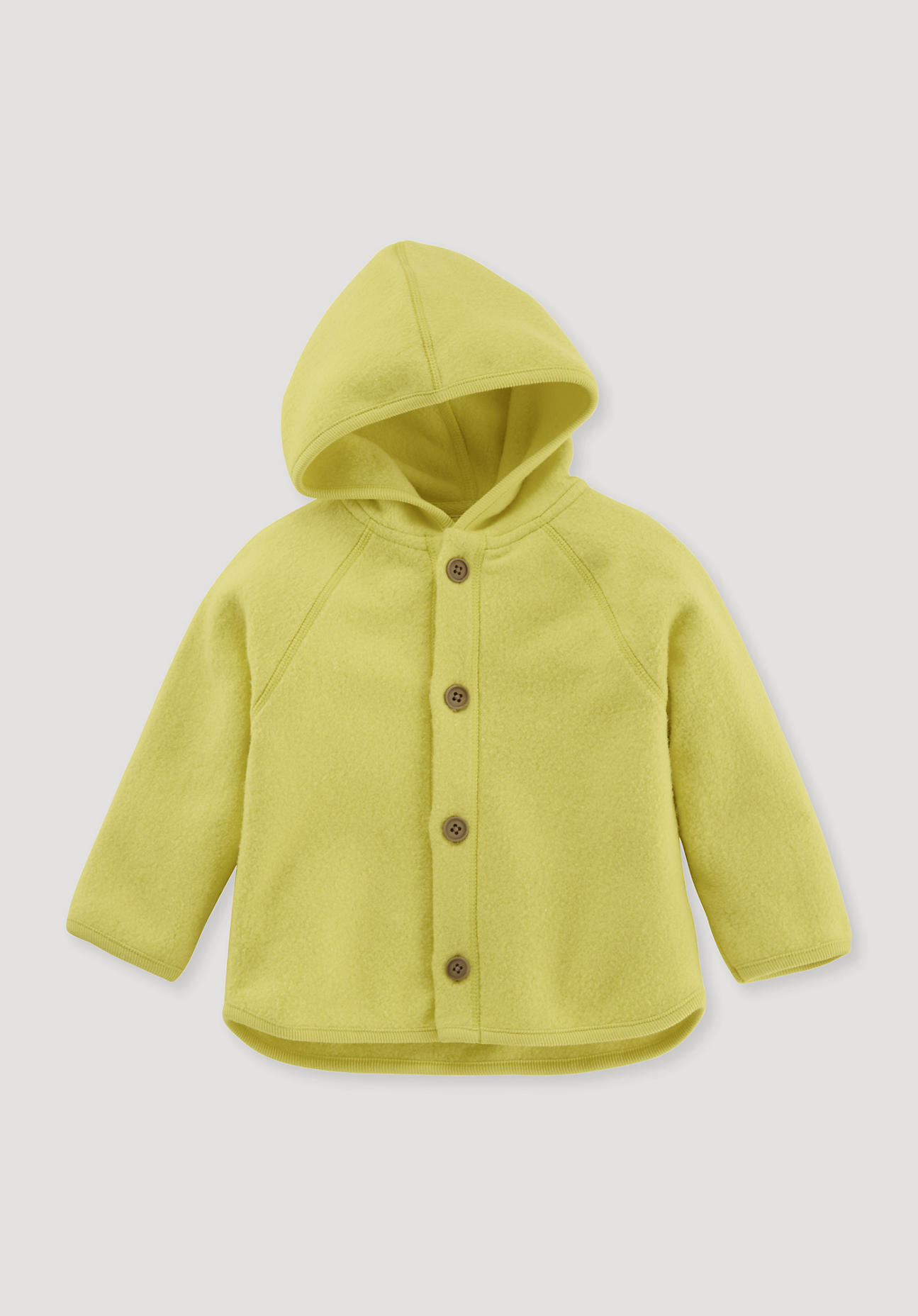 hessnatur Baby Softfleece Jacke Regular aus Bio-Baumwolle - gelb Grösse62/68 von hessnatur