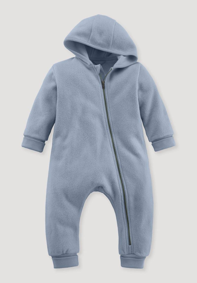 hessnatur Baby Softfleece Overall Regular aus Bio-Baumwolle - blau Grösse50/56 von hessnatur