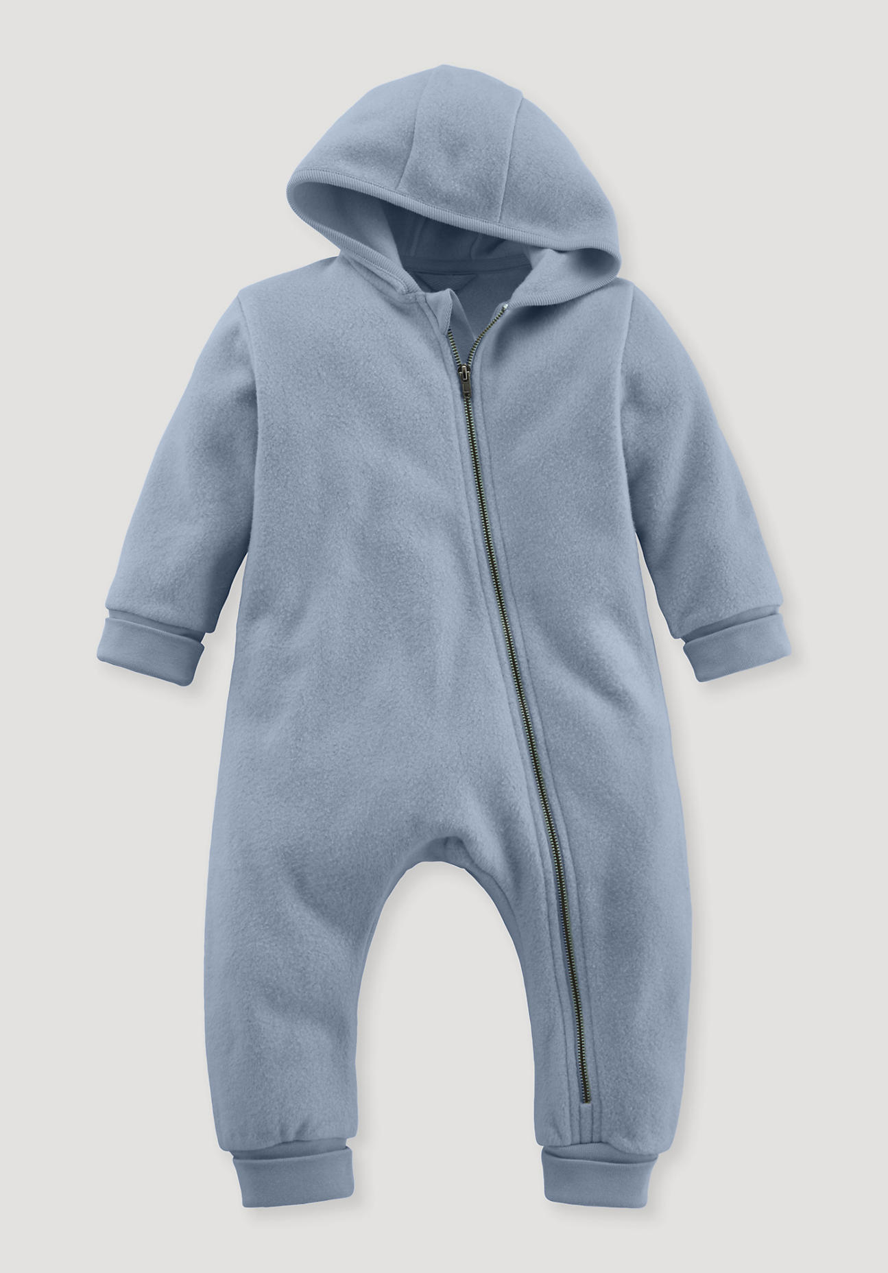 hessnatur Baby Softfleece Overall Regular aus Bio-Baumwolle - blau Grösse86/92 von hessnatur