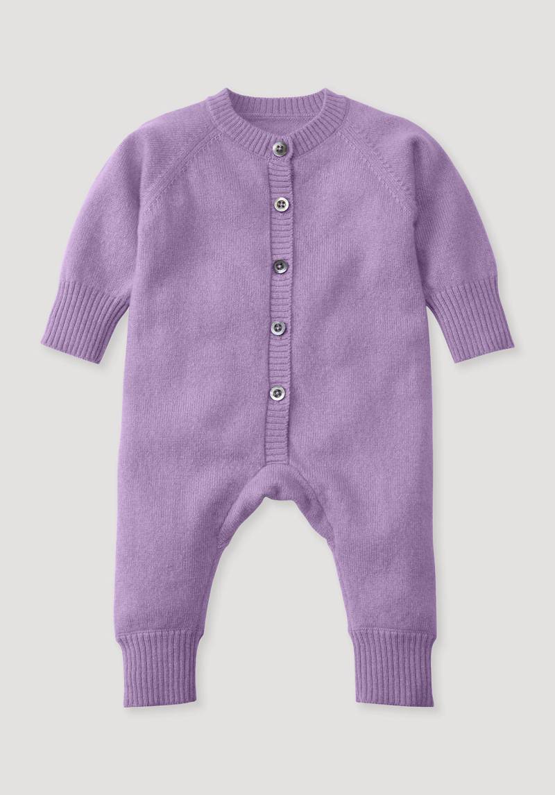 hessnatur Baby Strick Overall Regular aus Kaschmir - lila Grösse74/80 von hessnatur