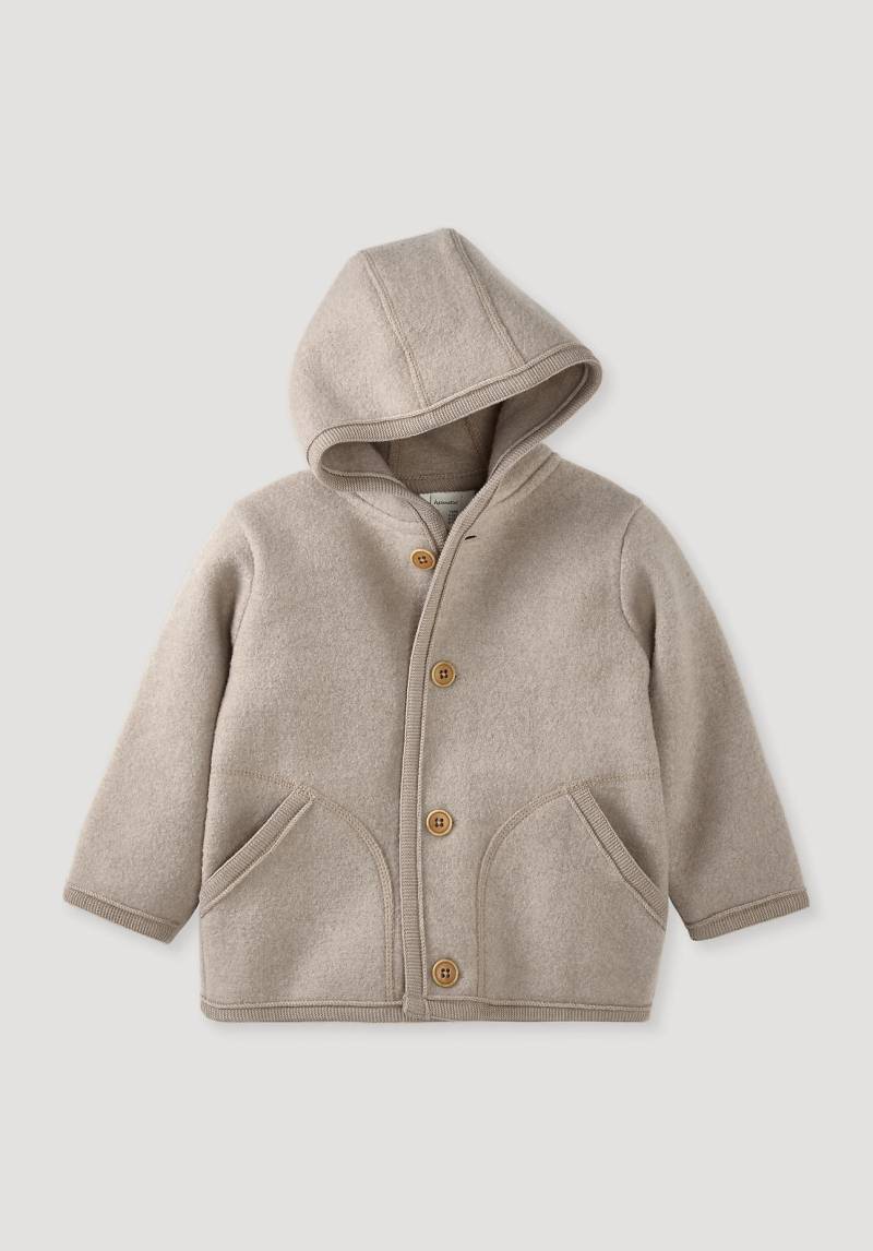 hessnatur Baby Walk Jacke Regular aus Bio-Merinowolle - beige Grösse62/68 von hessnatur