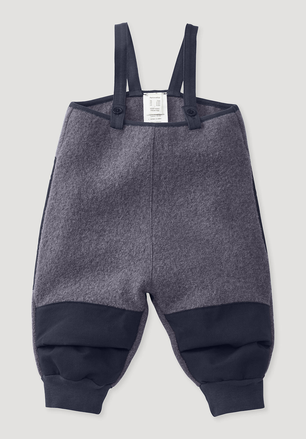 hessnatur Baby Walk Latzhose aus Bio-Merinowolle mit Nature Shell - lila Grösse86/92 von hessnatur