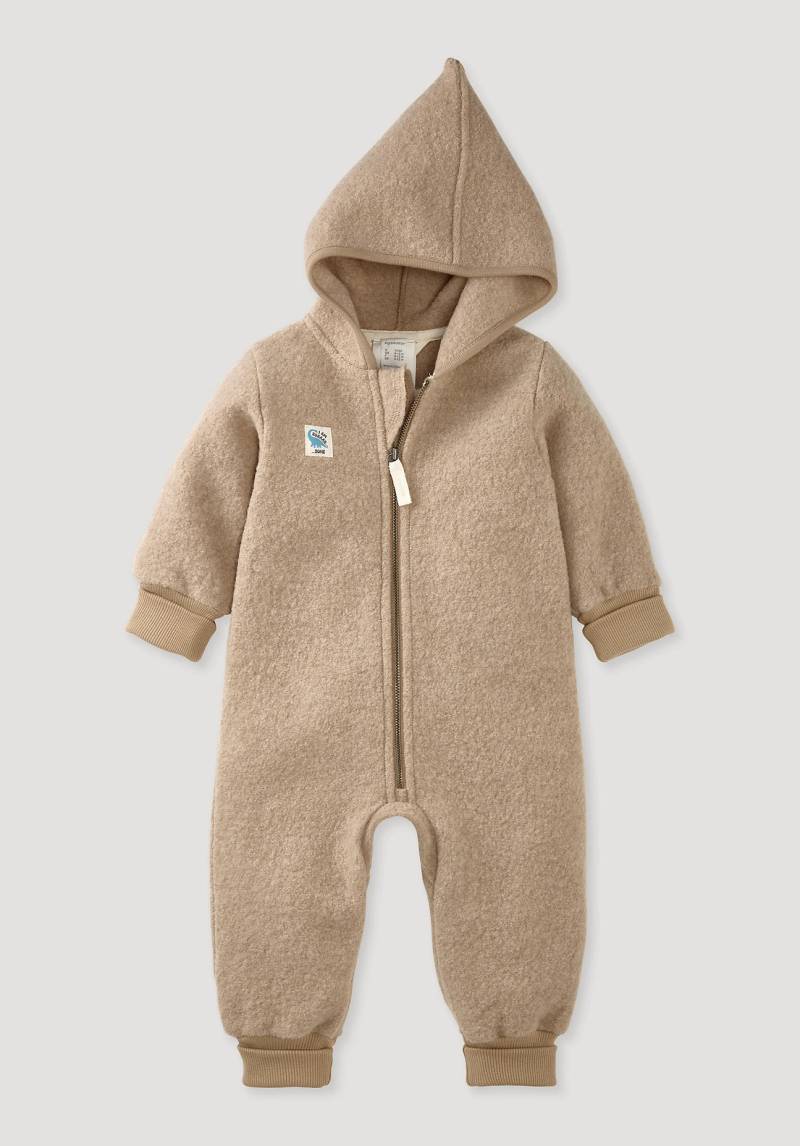 hessnatur Baby Wollwalk Overall Regular aus Bio-Merinowolle - beige Grösse98/104 von hessnatur