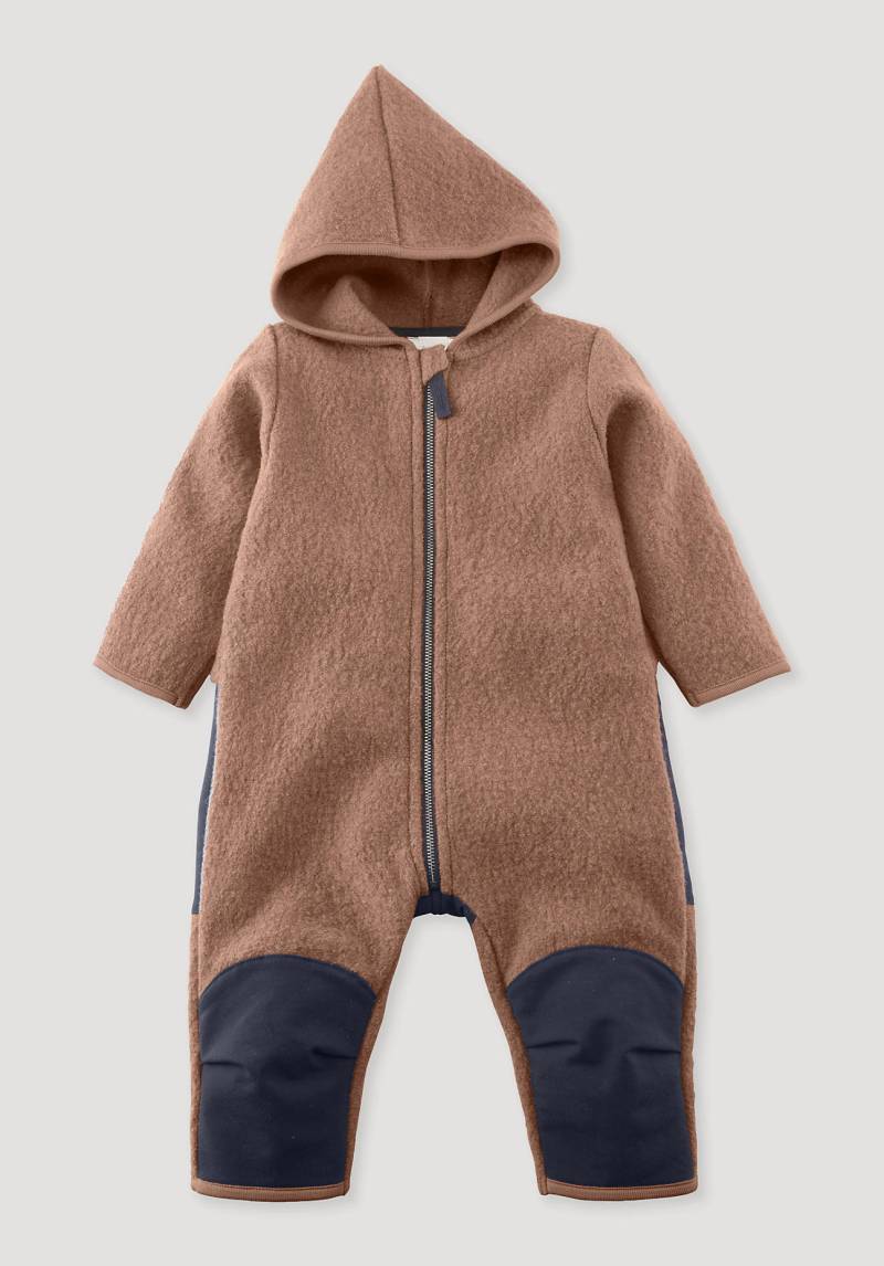 hessnatur Baby Walk Overall Regular mit Softshell und Bio-Merinowolle - braun Grösse74/80 von hessnatur