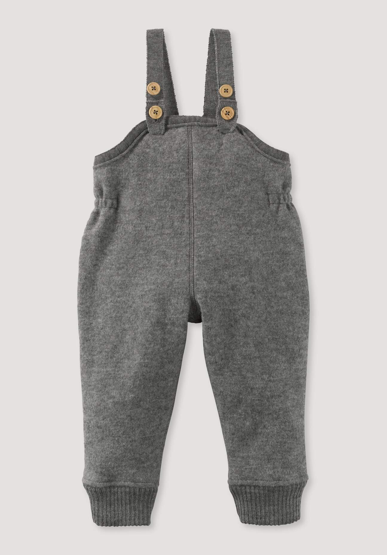 hessnatur Baby Wollwalk Latzhose Relaxed aus Bio-Merinowolle - grau Grösse62/68 von hessnatur