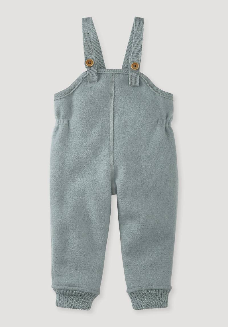 hessnatur Baby Wollwalk Latzhose Relaxed aus Bio-Merinowolle - grün Grösse98/104 von hessnatur