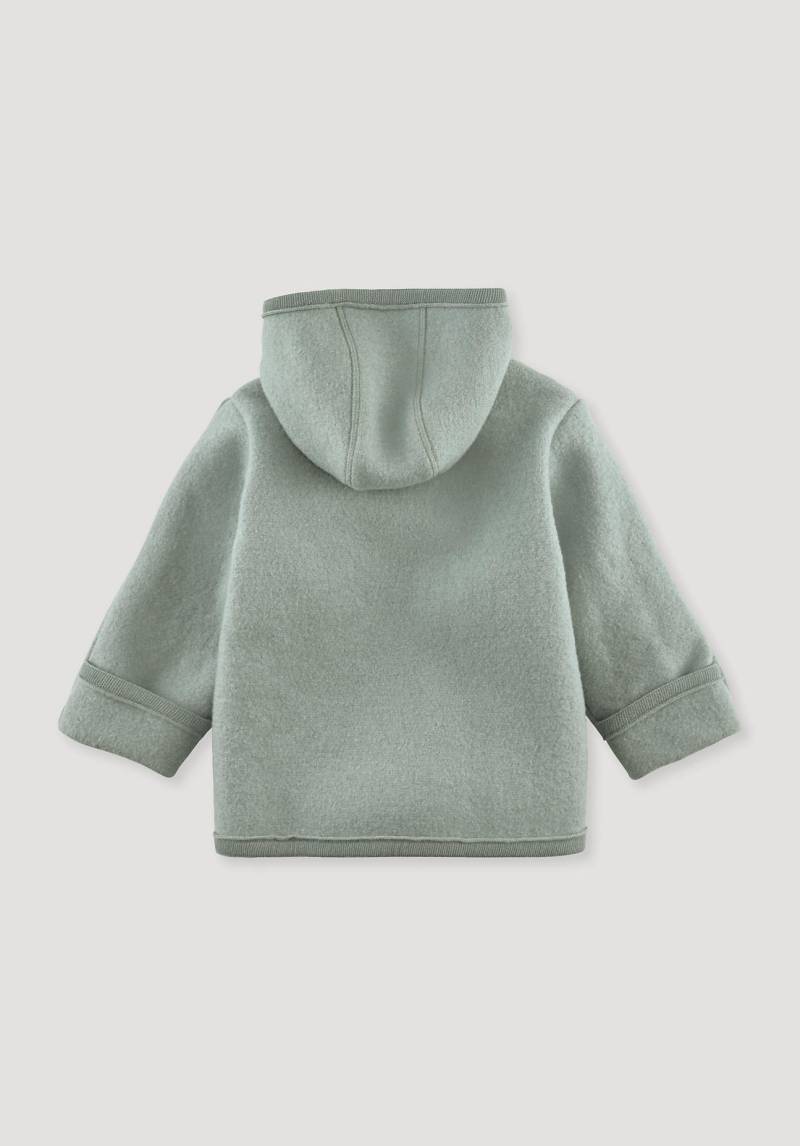 hessnatur Baby Wollwalk Jacke Regular aus Bio-Merinowolle - grün Grösse98/104 von hessnatur