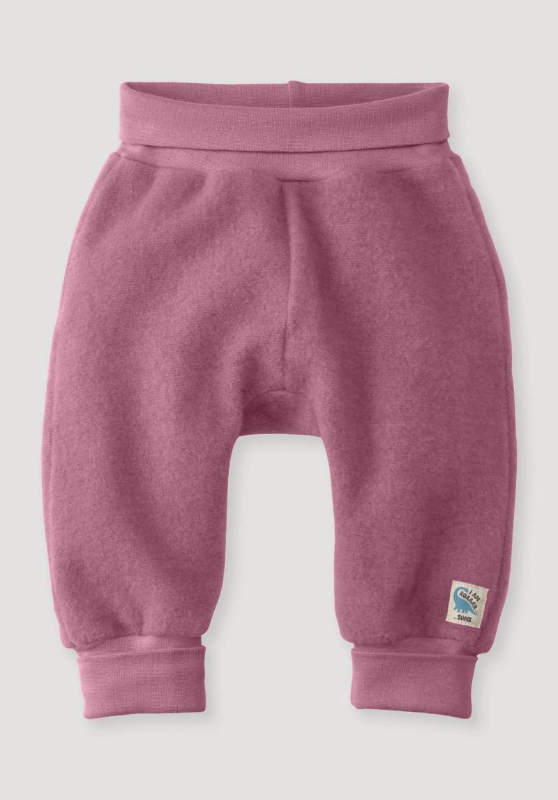 hessnatur Baby Wollfleece Hose Regular aus Bio-Merinowolle und Bio-Baumwolle - rosa Grösse74/80 von hessnatur