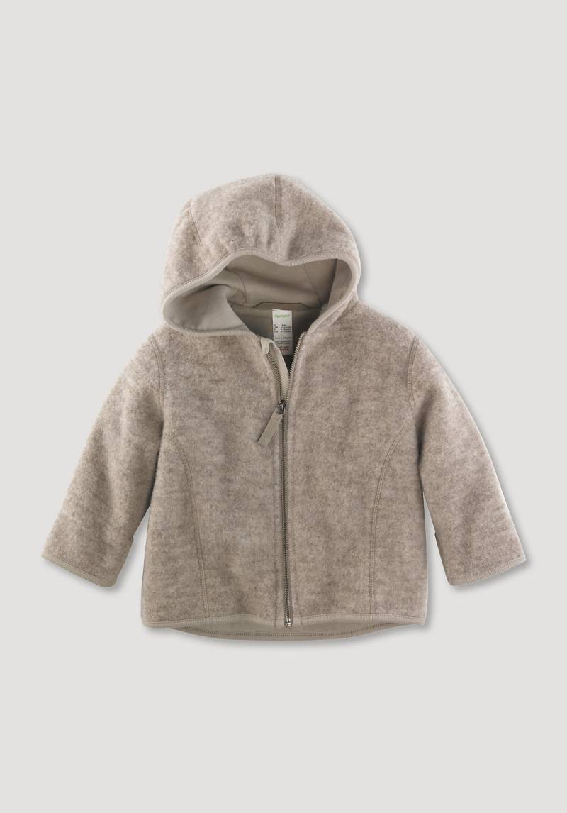 hessnatur Baby Wollfleece Jacke Regular aus Bio-Merinowolle - grau Grösse62/68 von hessnatur