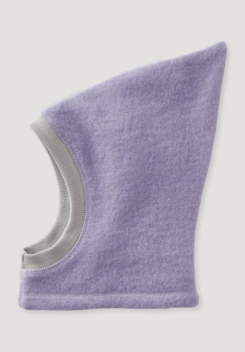 hessnatur Baby Wollfleece Mütze Regular aus Bio-Merinowolle - lila Grösse45/47 von hessnatur