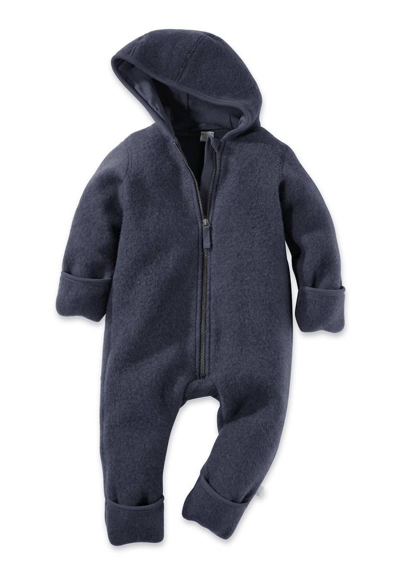 hessnatur Baby Wollfleece Overall Regular aus Bio-Merinowolle - blau Grösse50/56 von hessnatur