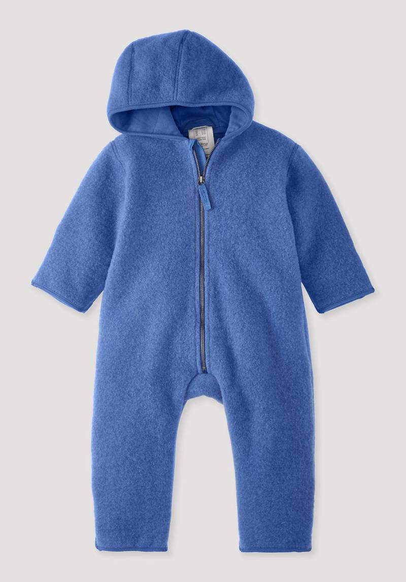 hessnatur Baby Wollfleece Overall Regular aus Bio-Merinowolle - blau Grösse50/56 von hessnatur