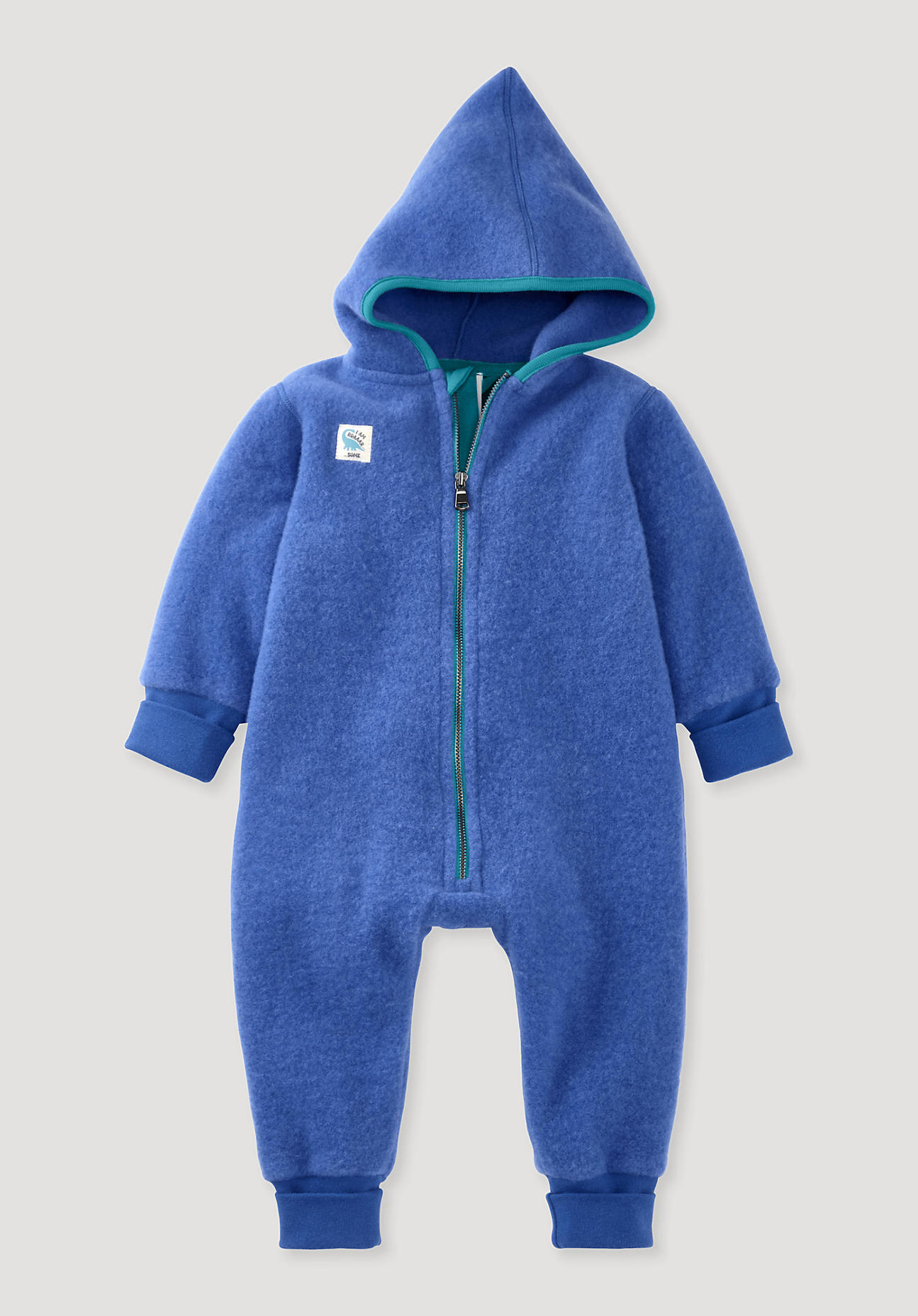 hessnatur Baby Wollfleece Overall Regular aus Bio-Merinowolle - blau Grösse62/68 von hessnatur