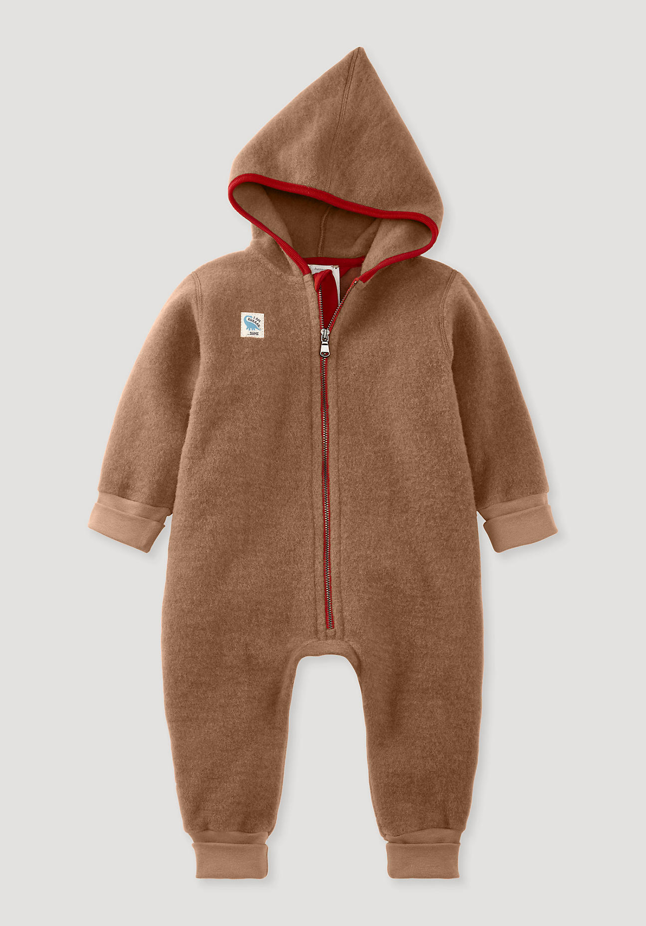 hessnatur Baby Wollfleece Overall Regular aus Bio-Merinowolle - braun Grösse62/68 von hessnatur