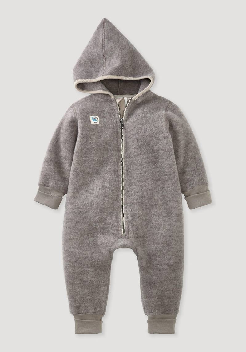 hessnatur Baby Wollfleece Overall Regular aus Bio-Merinowolle - grau Grösse74/80 von hessnatur