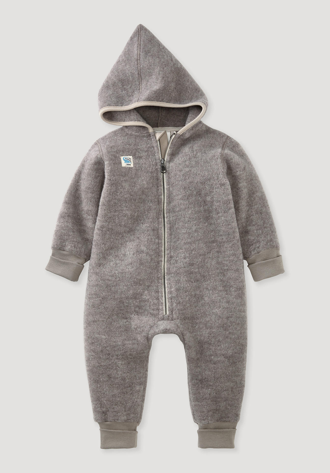 hessnatur Baby Wollfleece Overall Regular aus Bio-Merinowolle - grau Grösse98/104 von hessnatur