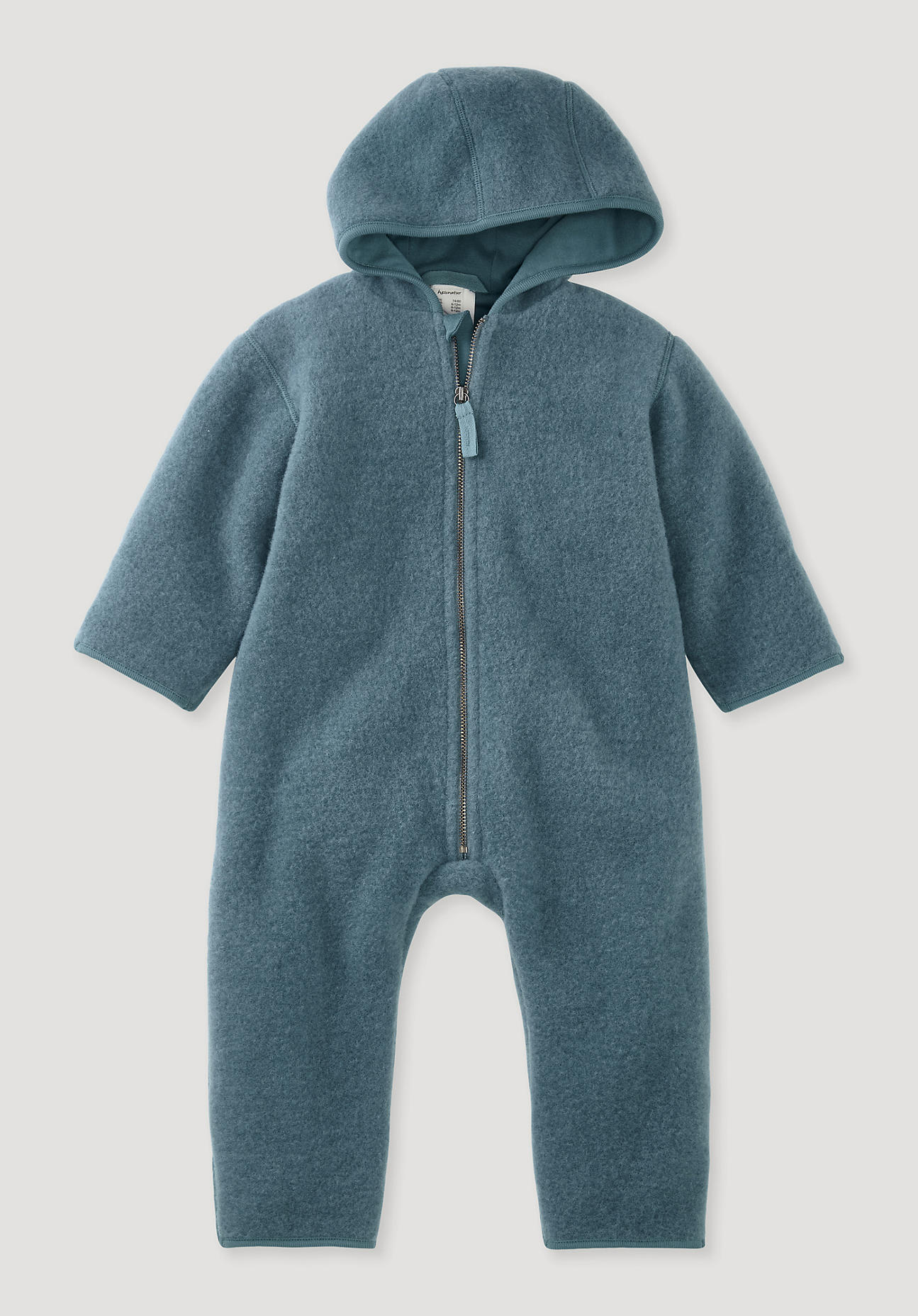 hessnatur Baby Wollfleece Overall Regular aus Bio-Merinowolle - grün Grösse50/56 von hessnatur