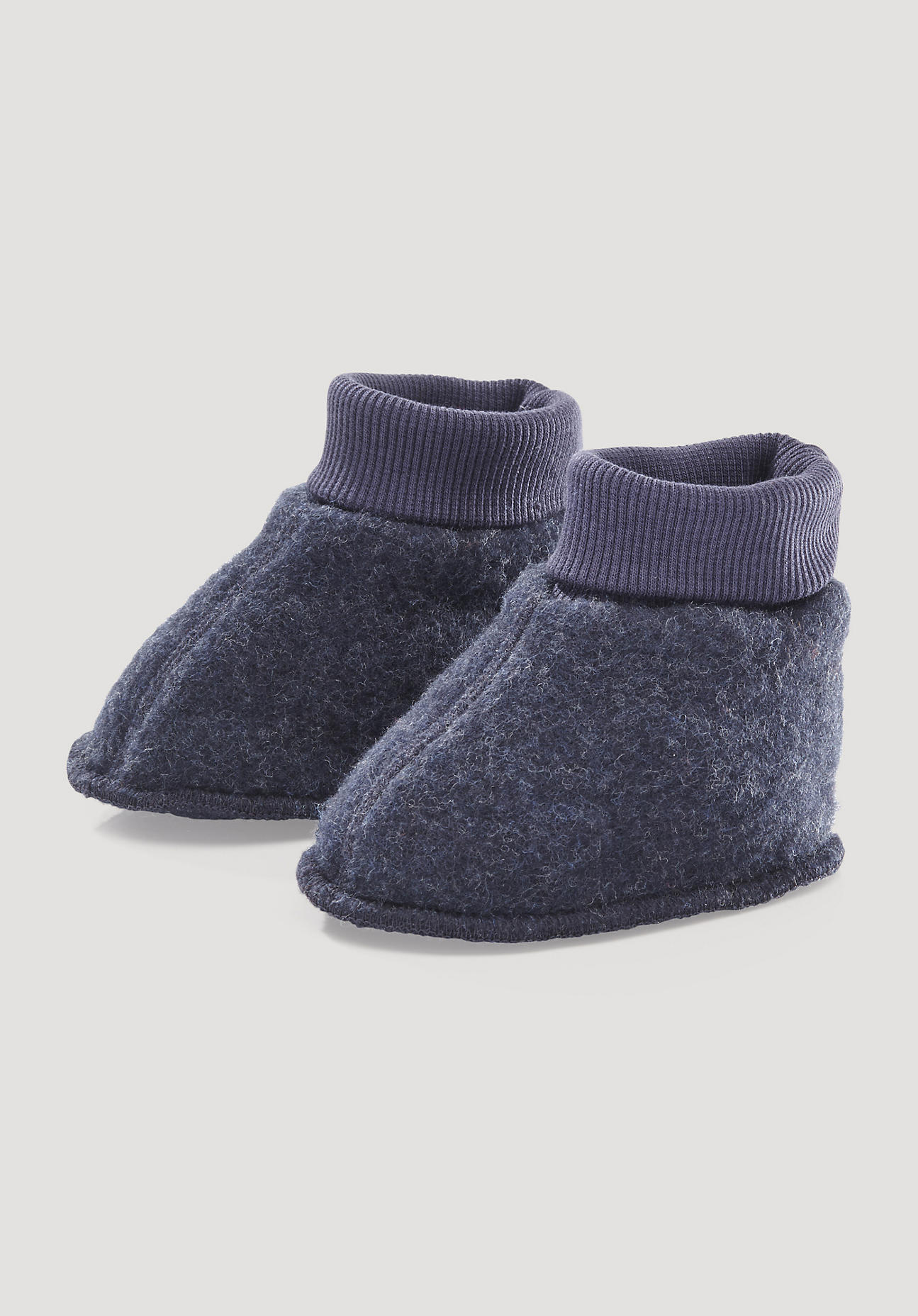 hessnatur Baby Wollfleece Schuhe aus Bio-Merinowolle - blau Grösse50/56 von hessnatur