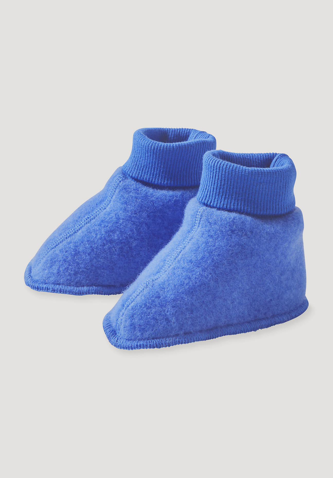 hessnatur Baby Wollfleece Schuhe aus Bio-Merinowolle - blau Grösse50/56 von hessnatur