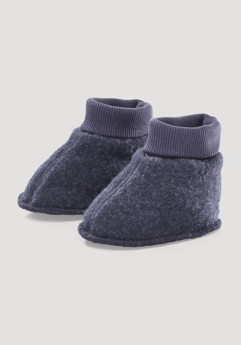 hessnatur Baby Wollfleece Schuhe aus Bio-Merinowolle - blau Grösse62/68 von hessnatur