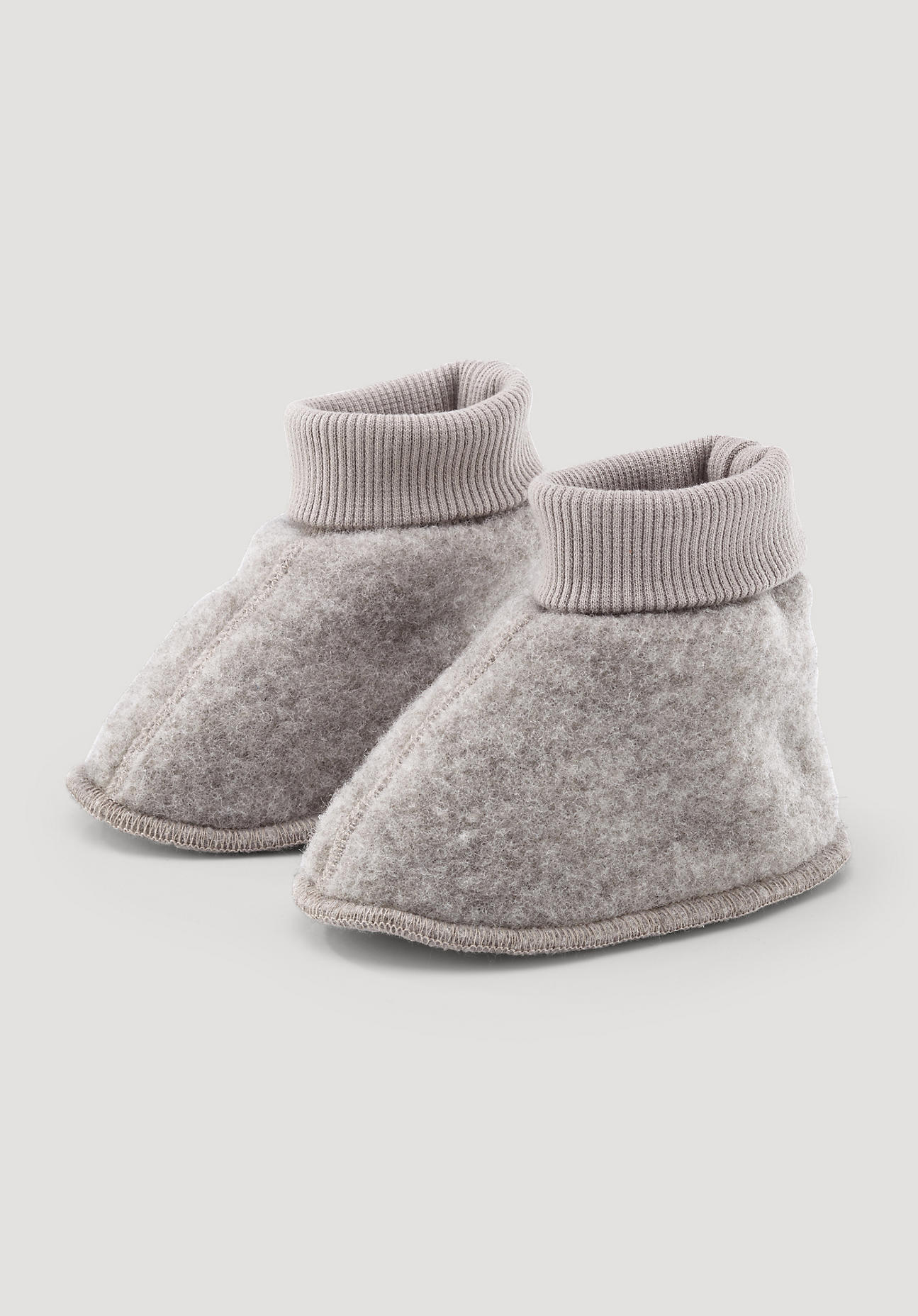 hessnatur Baby Wollfleece Schuhe aus Bio-Merinowolle - grau Grösse62/68 von hessnatur