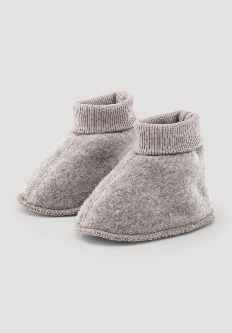 hessnatur Baby Wollfleece Schuhe aus Bio-Merinowolle - grau Grösse74/80 von hessnatur