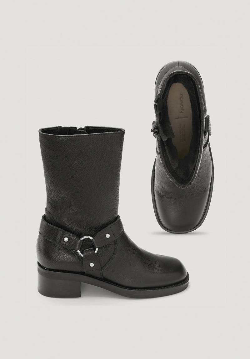 hessnatur Damen Biker Boots - schwarz Grösse38 von hessnatur